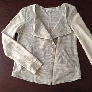 LOFT sporty-chic moto zip sweater jacket